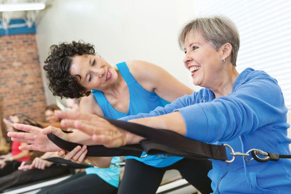 Woman doing pilates